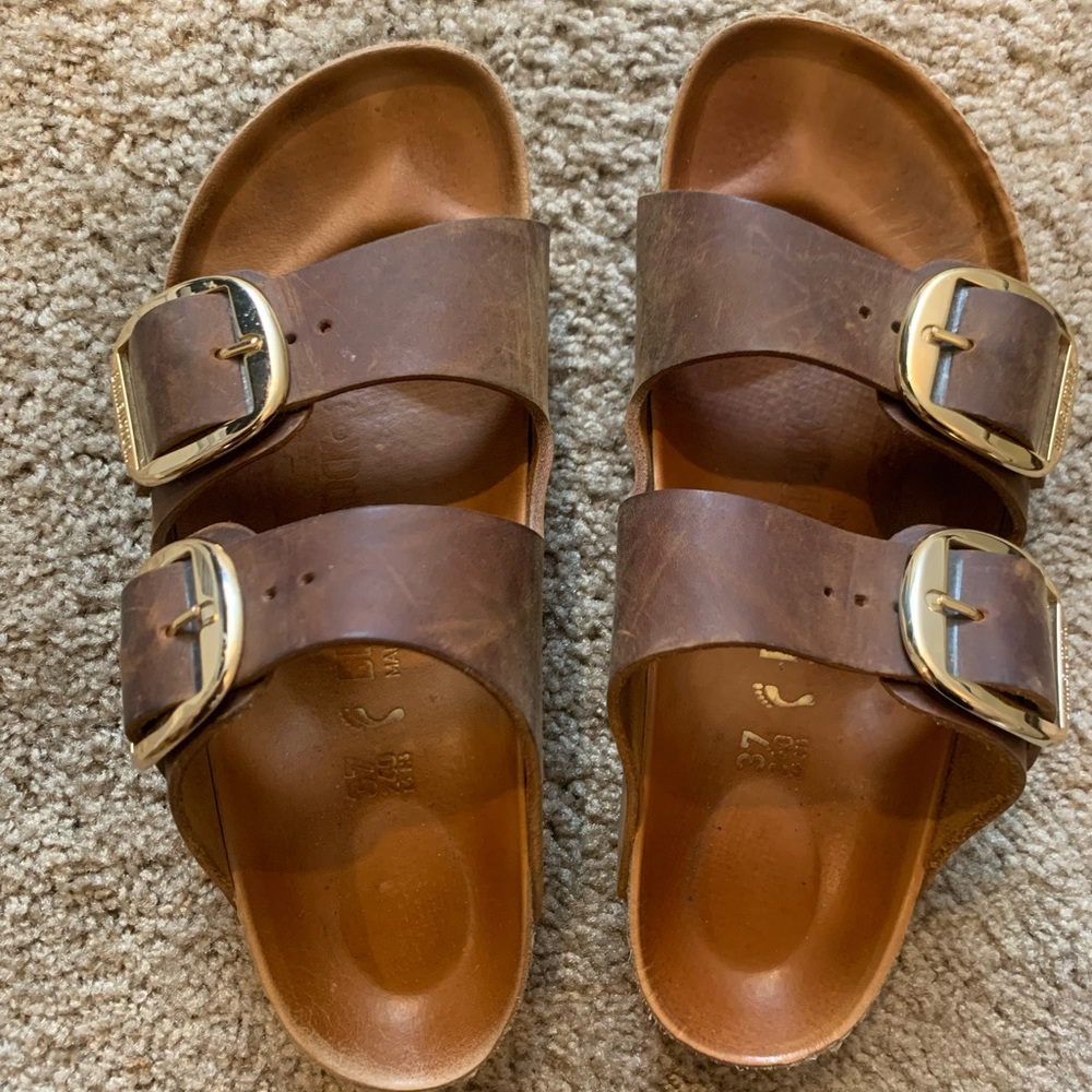 Birkenstock Arizona Big Buckle Oiled Leather Cognac size 37
